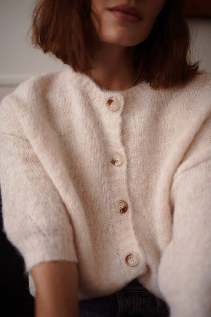 Cardigan Chaqueta Manga Tres Cuartos Botones