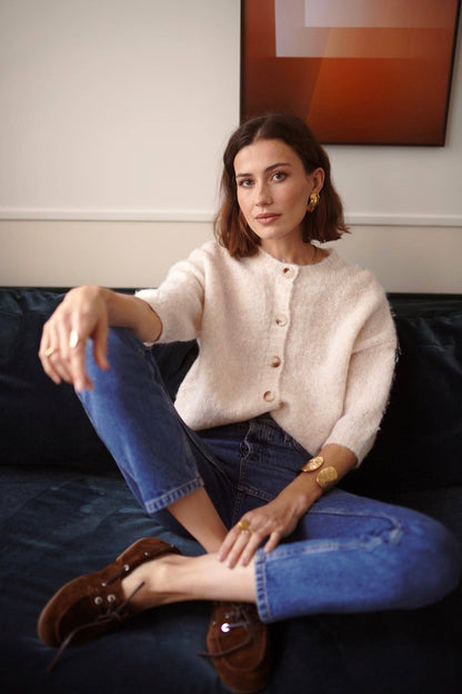 Cardigan Chaqueta Manga Tres Cuartos Botones