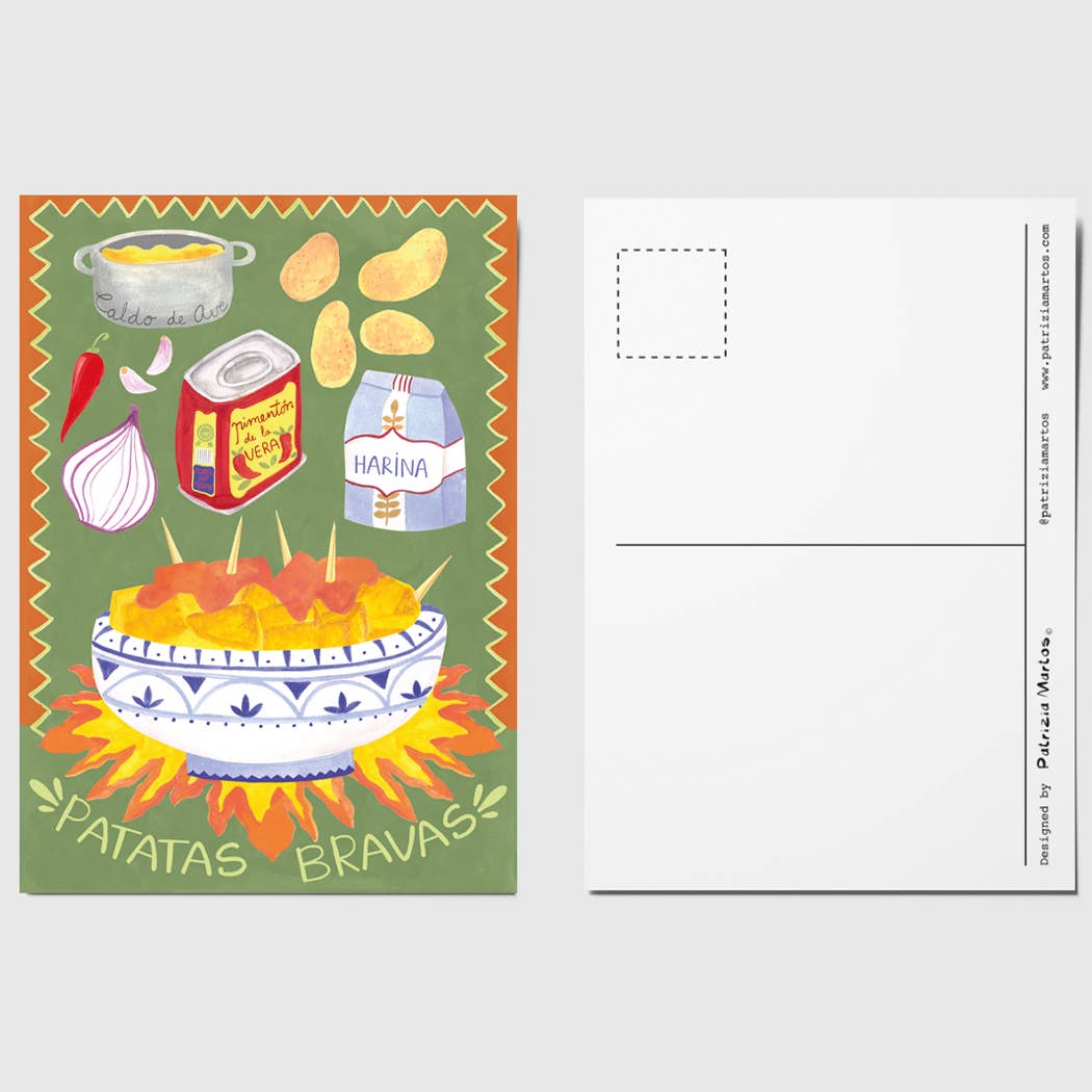 A6 Tarjeta o Postal con Sobre Patatas Bravas