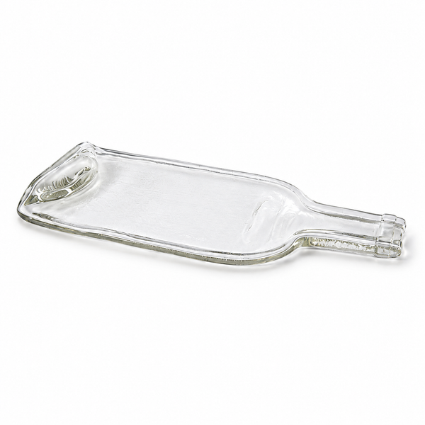 Bandeja de botella reciclada transparente pequeña — foto de estudio sobre fondo blanco