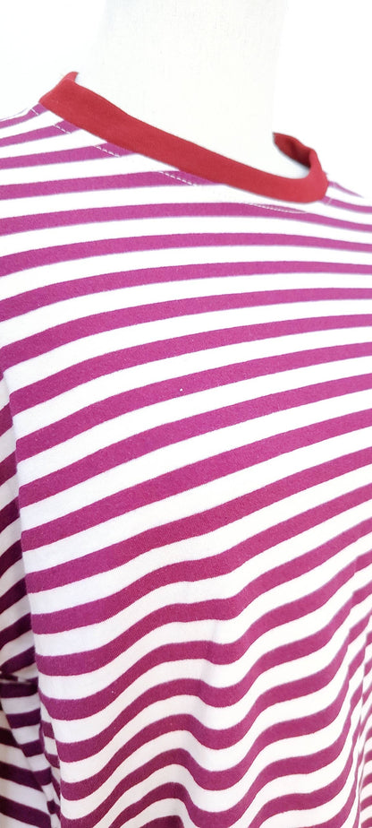 Camiseta de manga larga rosa y rojo