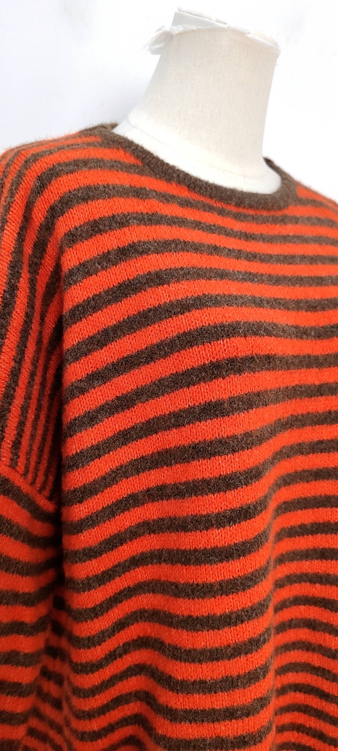 Jersey de punto bicolor azul cielo y chocolate
