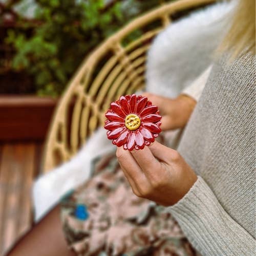 Flor Cerámica Rosa Gerbera