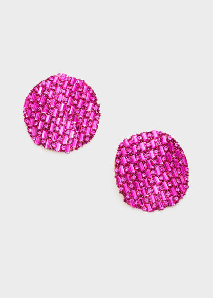 Pendientes Círculo Rosa Brillantes