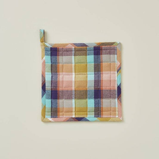 Agarraollas Cuadrado Guante Horno Cuadros Multicolor 20x20 cm