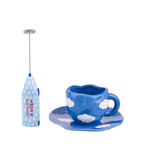 Taza Nubes + Platito + Espumador