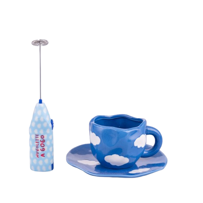 Taza Nubes + Platito + Espumador
