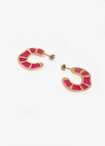 Pendientes Aro Vidriera Rosa