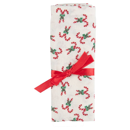 White Kitchen Cloth or Rag with Stripes and Bands