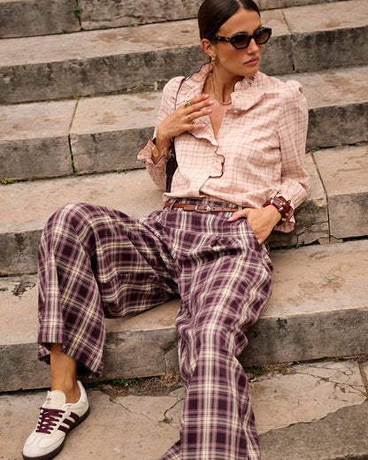 Pantalones Cuadros Franela Culotte