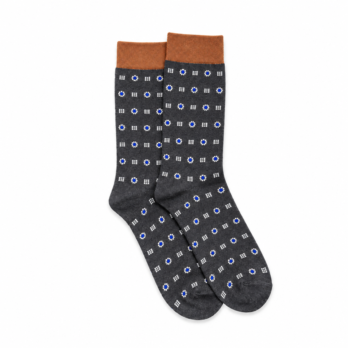 Calcetines hombre con flores gris