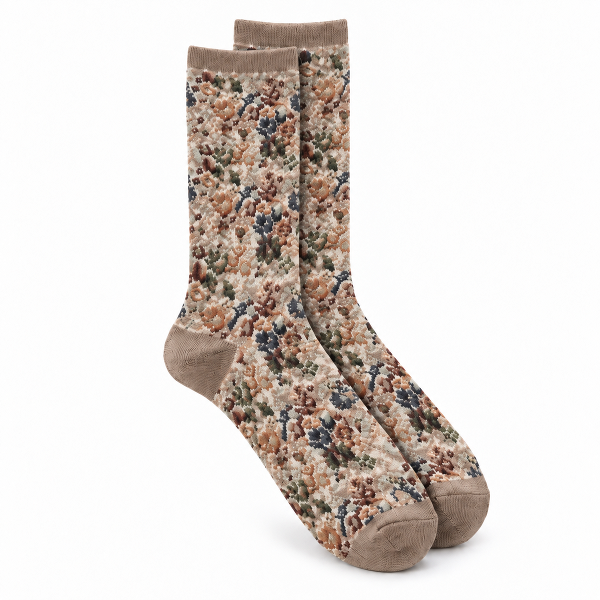 Calcetines microflores hilo metalizado - Beige