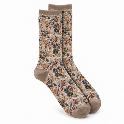 Calcetines microflores hilo metalizado - Beige
