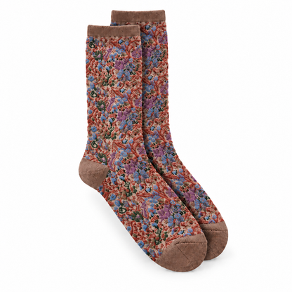 Calcetines microflores hilo metalizado - Marrón