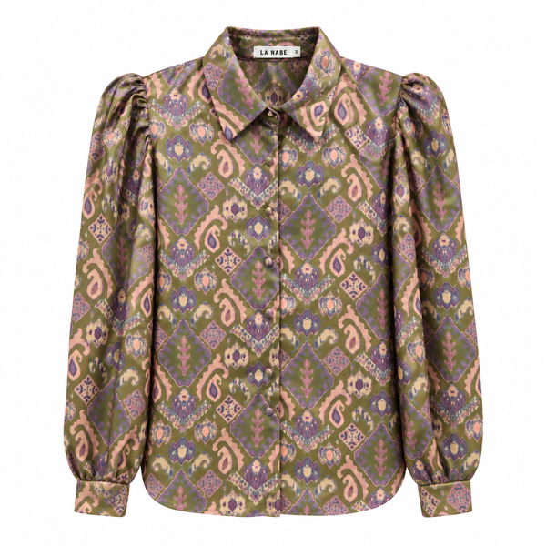 Camisa o Blusa Estampada Verde Ikat