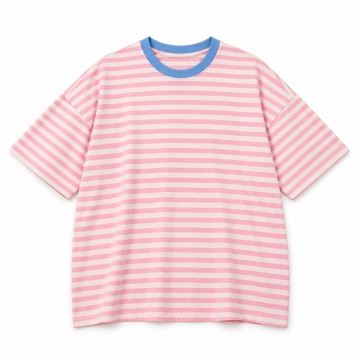 Camiseta Rosa y Blanco foto de estudio