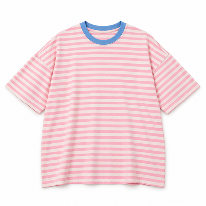 Camiseta Rosa y Blanco foto de estudio