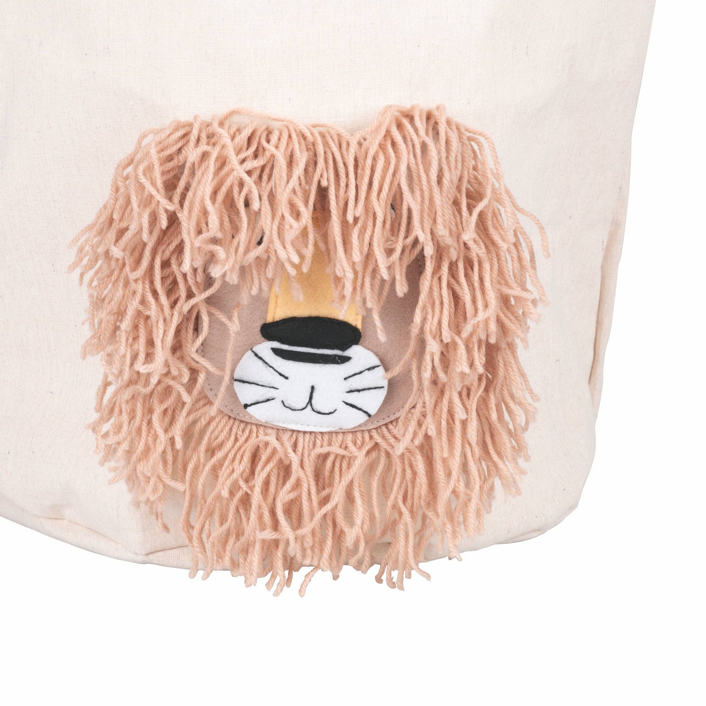 Cesta Almacenamiento Blanca con León con Pelos