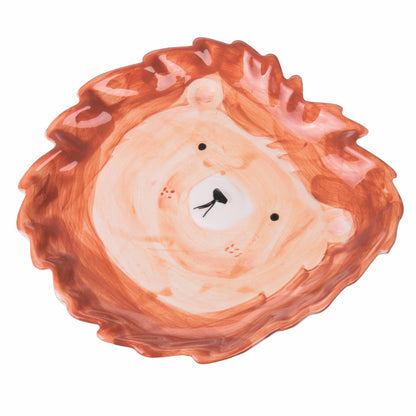 Plato Cerámica León con Melena Marrón