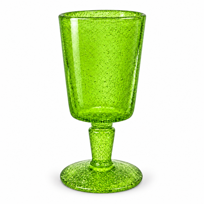 Copa Cristal Burbujitas Verde