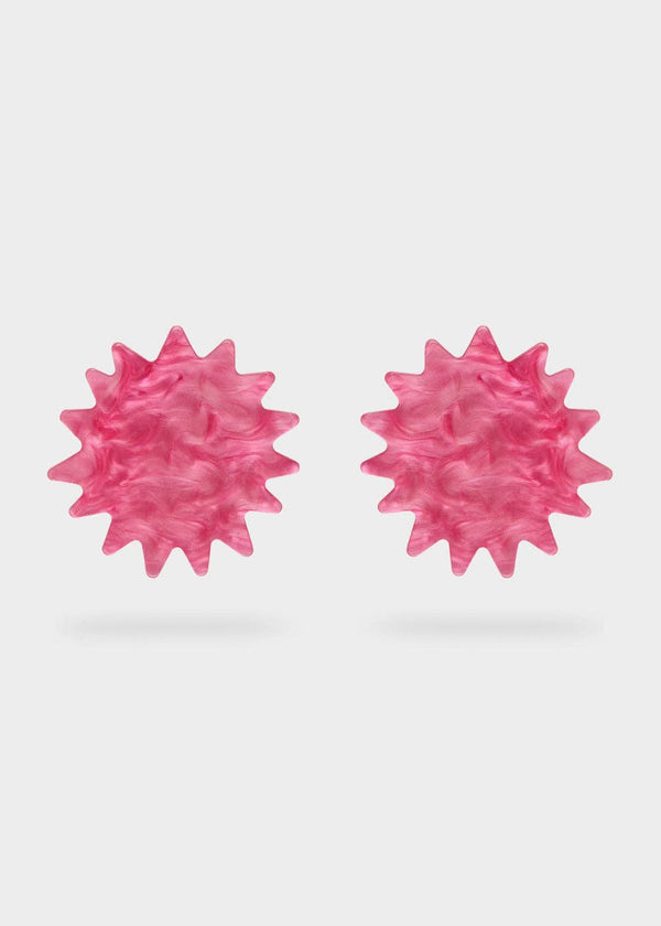 Pendientes Destello Resina Fucsia Rosa