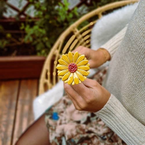 Flor Cerámica Rosa Gerbera