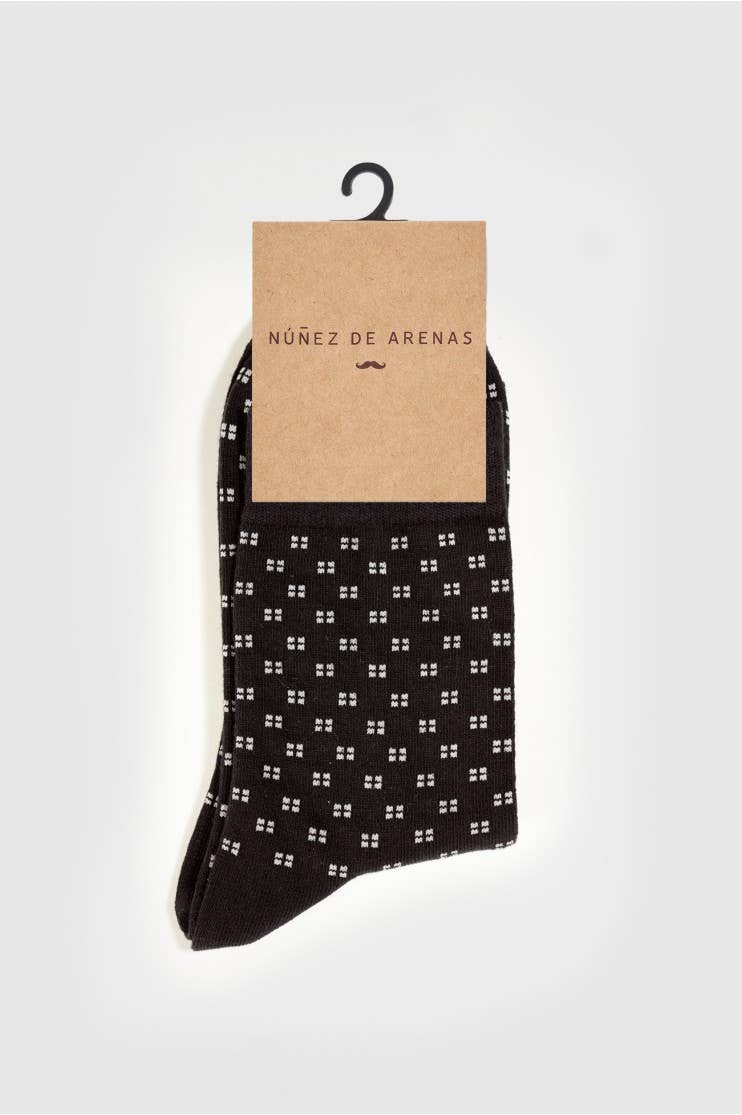 Calcetines Hombre Negro con Cuadritos
