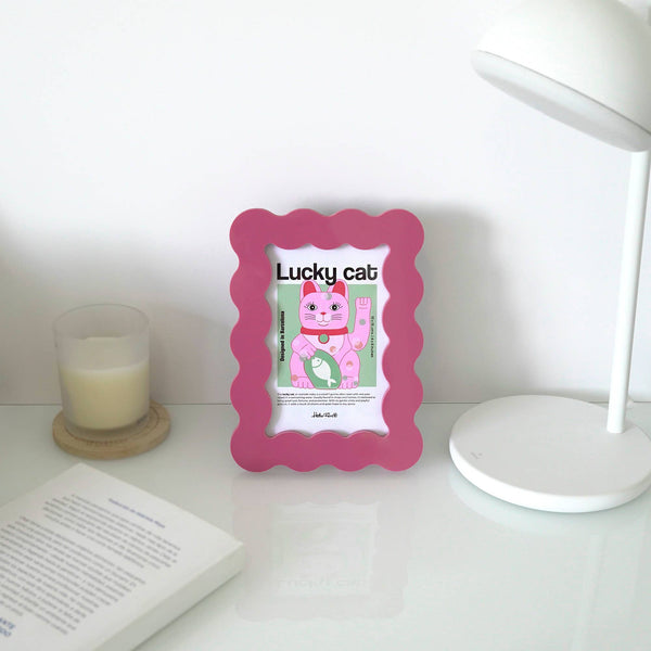 Marco de Fotos Rectangular Ondas Fucsia