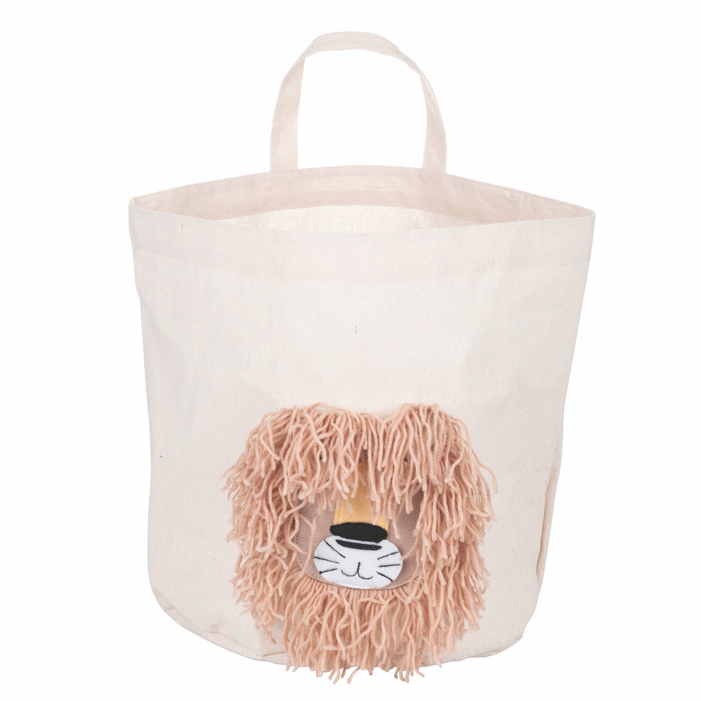 Cesta Almacenamiento Blanca con León con Pelos