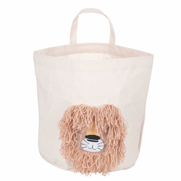 Cesta Almacenamiento Blanca con León con Pelos