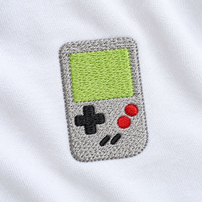 Primer plano del bordado Game Boy