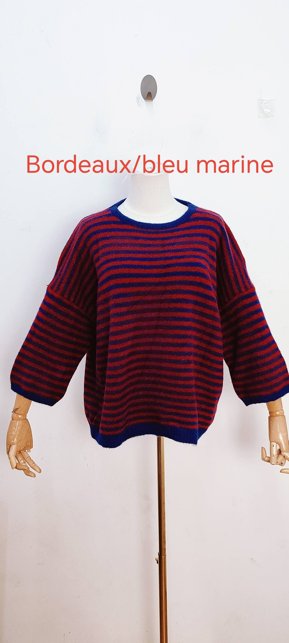 Jersey de punto bicolor azul cielo y chocolate