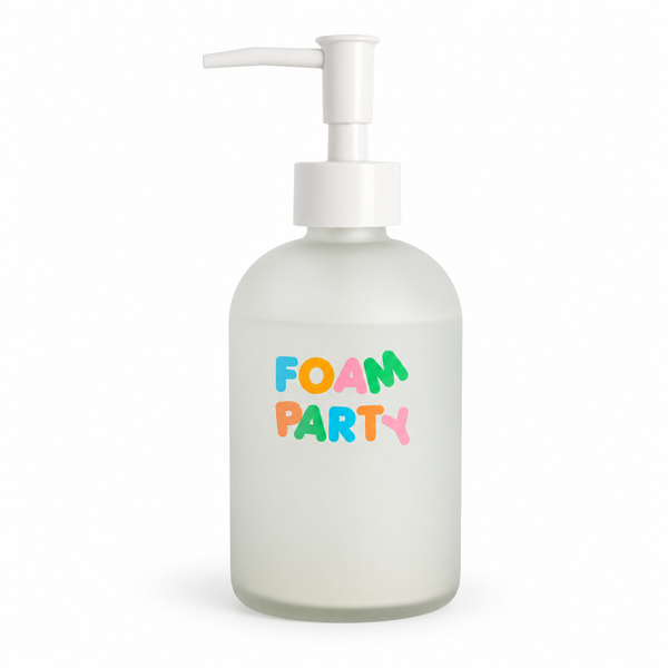 Dispensador de jabón Foam Party sobre fondo blanco