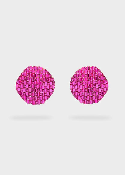 Pendientes Círculo Rosa Brillantes