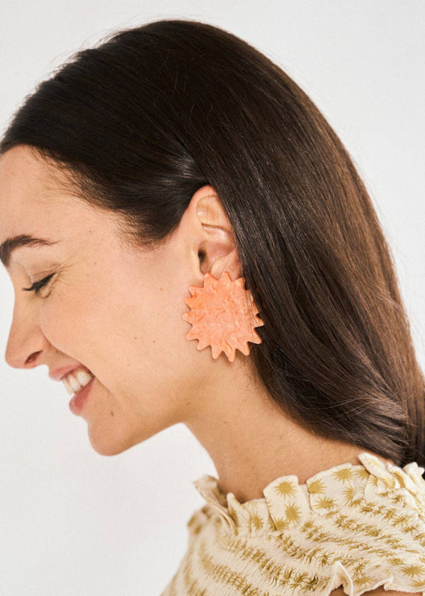 Pendientes Destello Resina Naranja