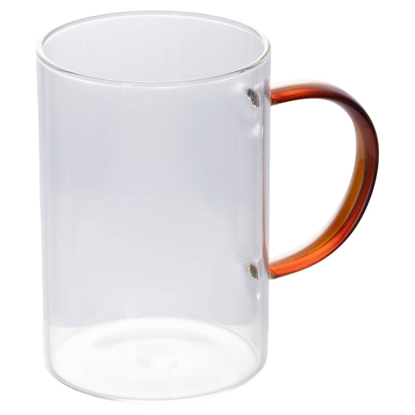 Taza Grande Cristal Asa Colores Marrón
