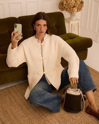 Cardigan Chaqueta Botón Oriental