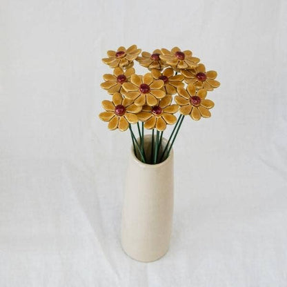 Flor Cerámica Margarita Blanca