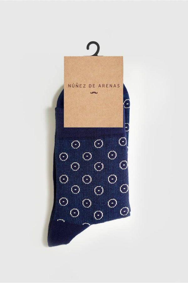 Calcetines Hombre Azules con Circulitos
