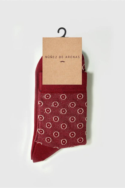 Calcetines Hombre Granates con Circulitos