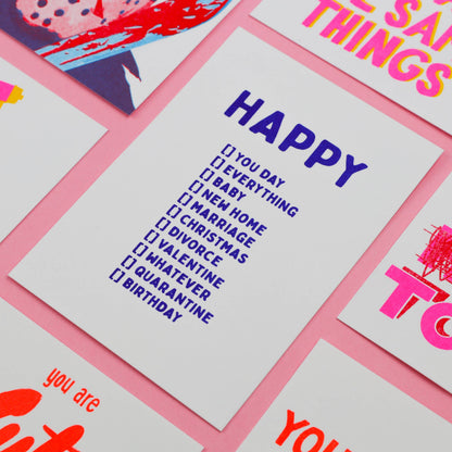 A6 Tarjeta O Postal Con Sobre Happy
