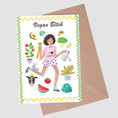 A6 Trendy Bitch Card or Postcard with Envelope