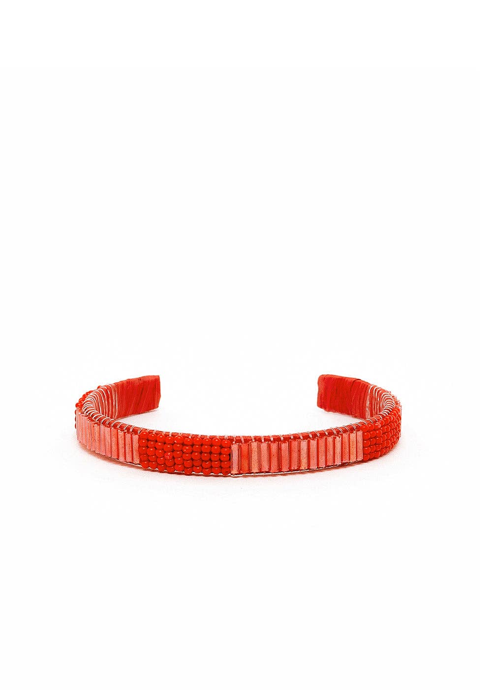 Pulsera Cuentas Metal Coral