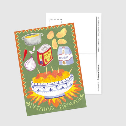 A6 Tarjeta o Postal con Sobre Patatas Bravas