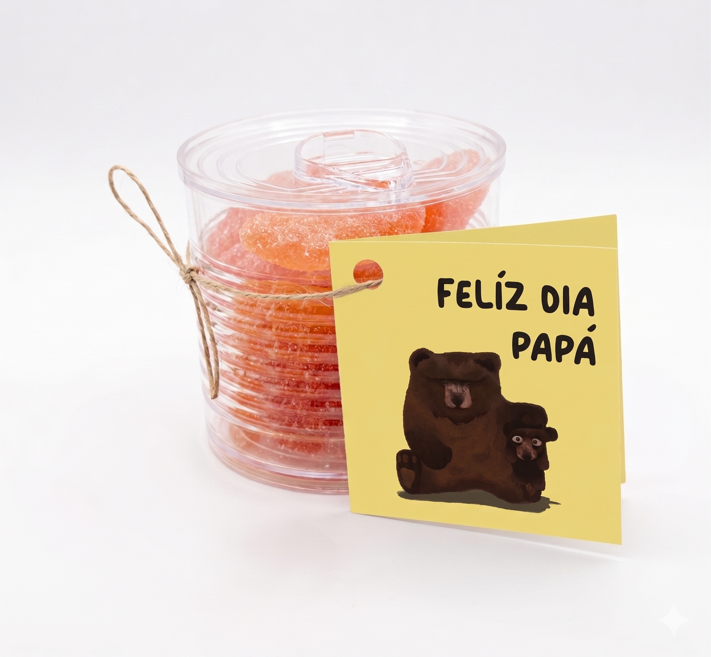Bote o Lata de Caramelos con Mensaje Feliz Día Papá