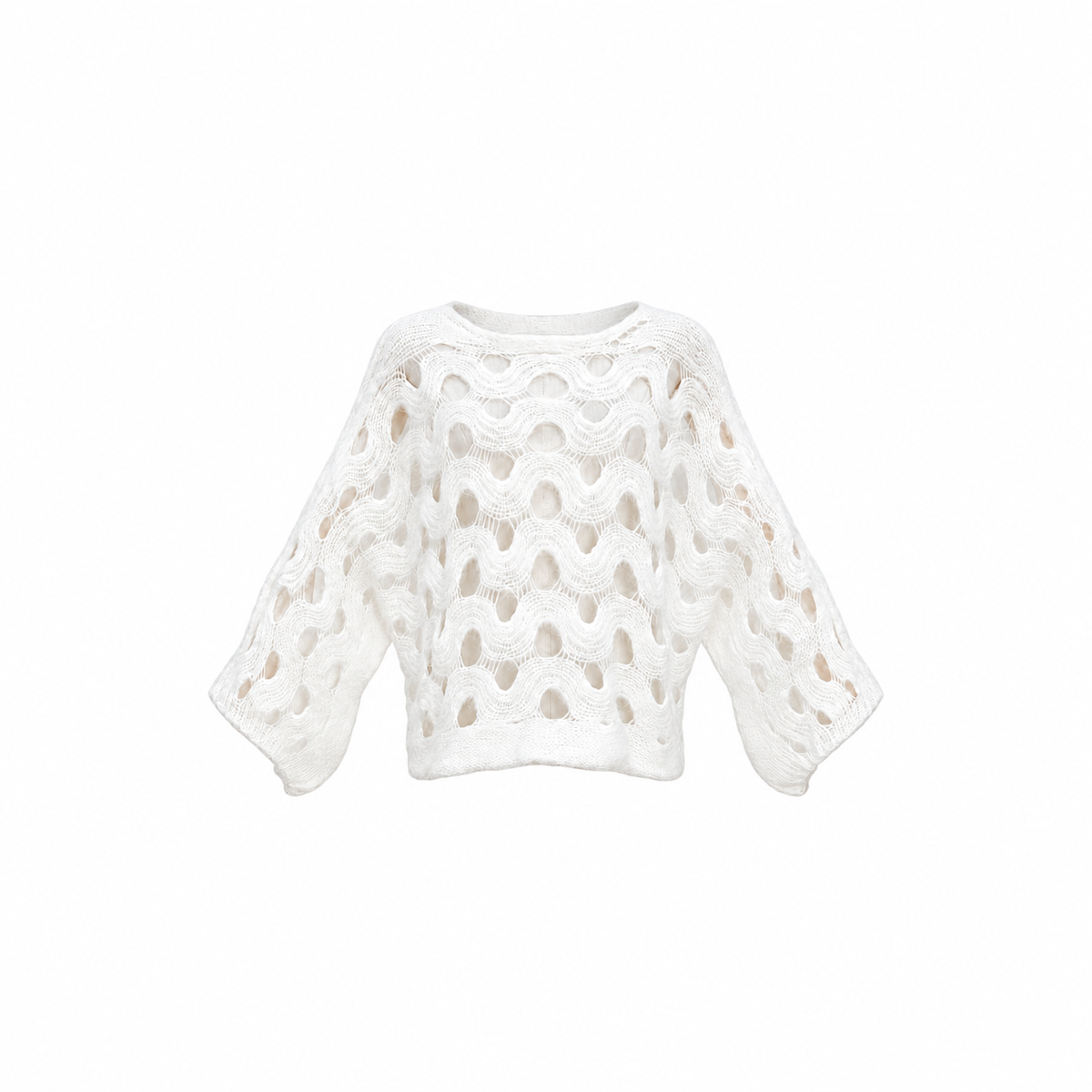 Jersey de Punto Calado Oversize Blanco - foto de estudio