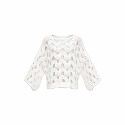 Jersey de Punto Calado Oversize Blanco - foto de estudio