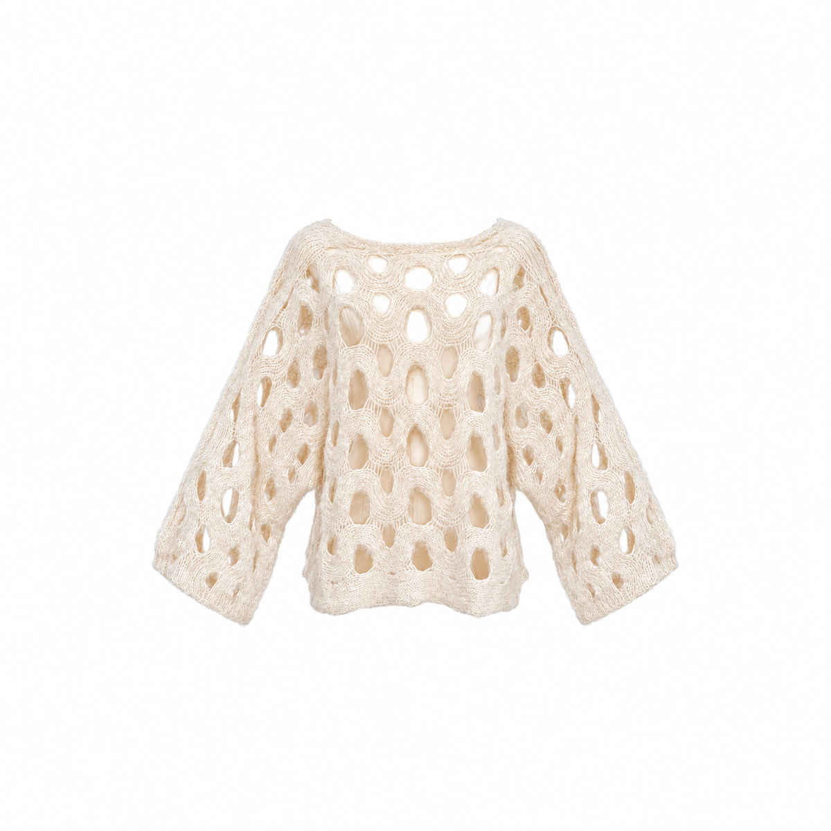 Jersey de Punto Calado Oversize Crema - foto de estudio