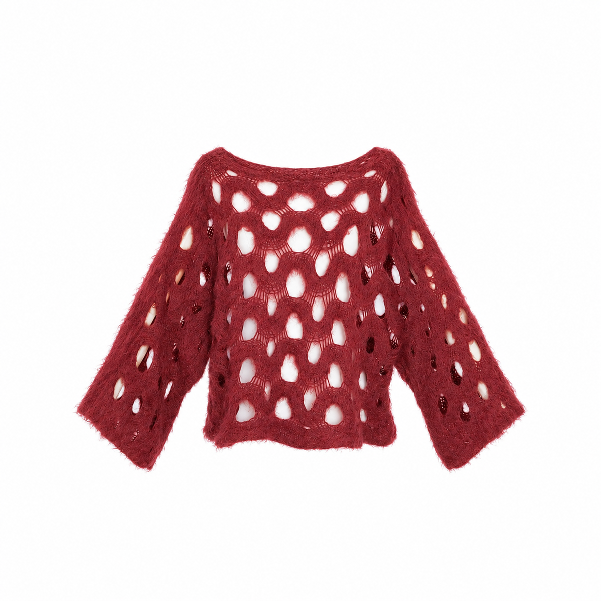 Jersey de Punto Calado Oversize Granate - foto de estudio