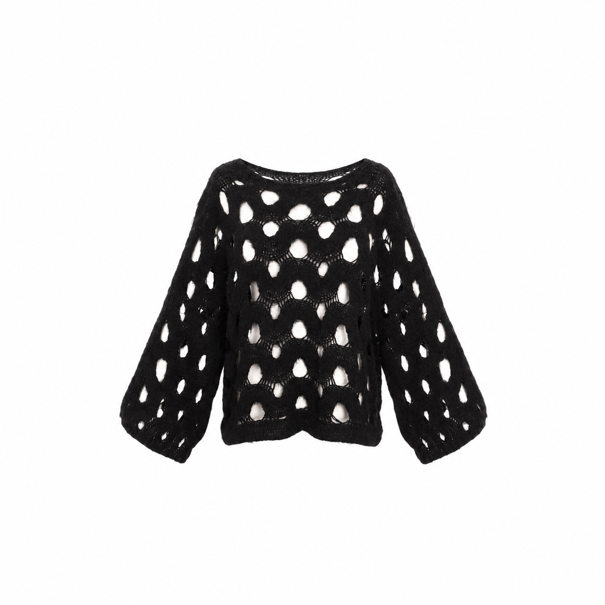 Jersey de Punto Calado Oversize Negro - foto de estudio